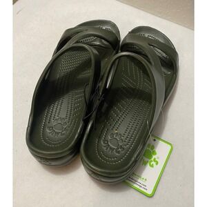 Dawgs Womens Slides Green Slip On Sandals Size 8 NWT